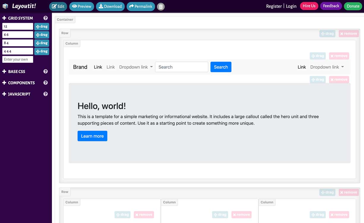 bootstrap builder screenshot